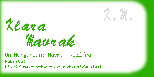 klara mavrak business card